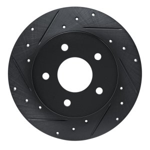 Nissan ALTIMA Brake Rotor (1) - Rear Left - R1 Concepts - Drilled & Slotted - Black - `19-`25